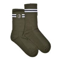 POLAR OLIVE STROKE LOGO SOCKS