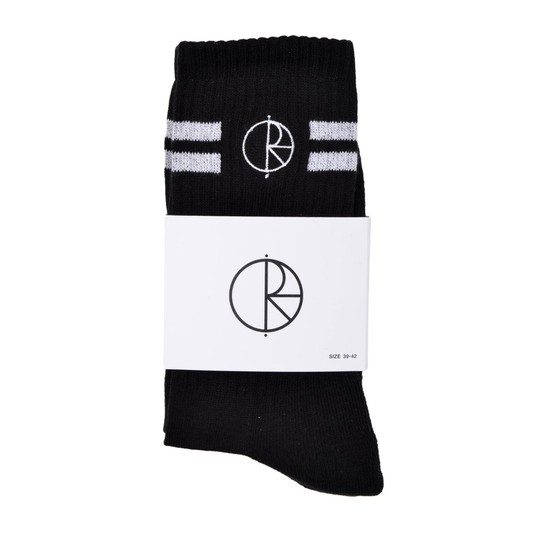 POLAR SOCKS STROKE LOGO BLACK WHITE