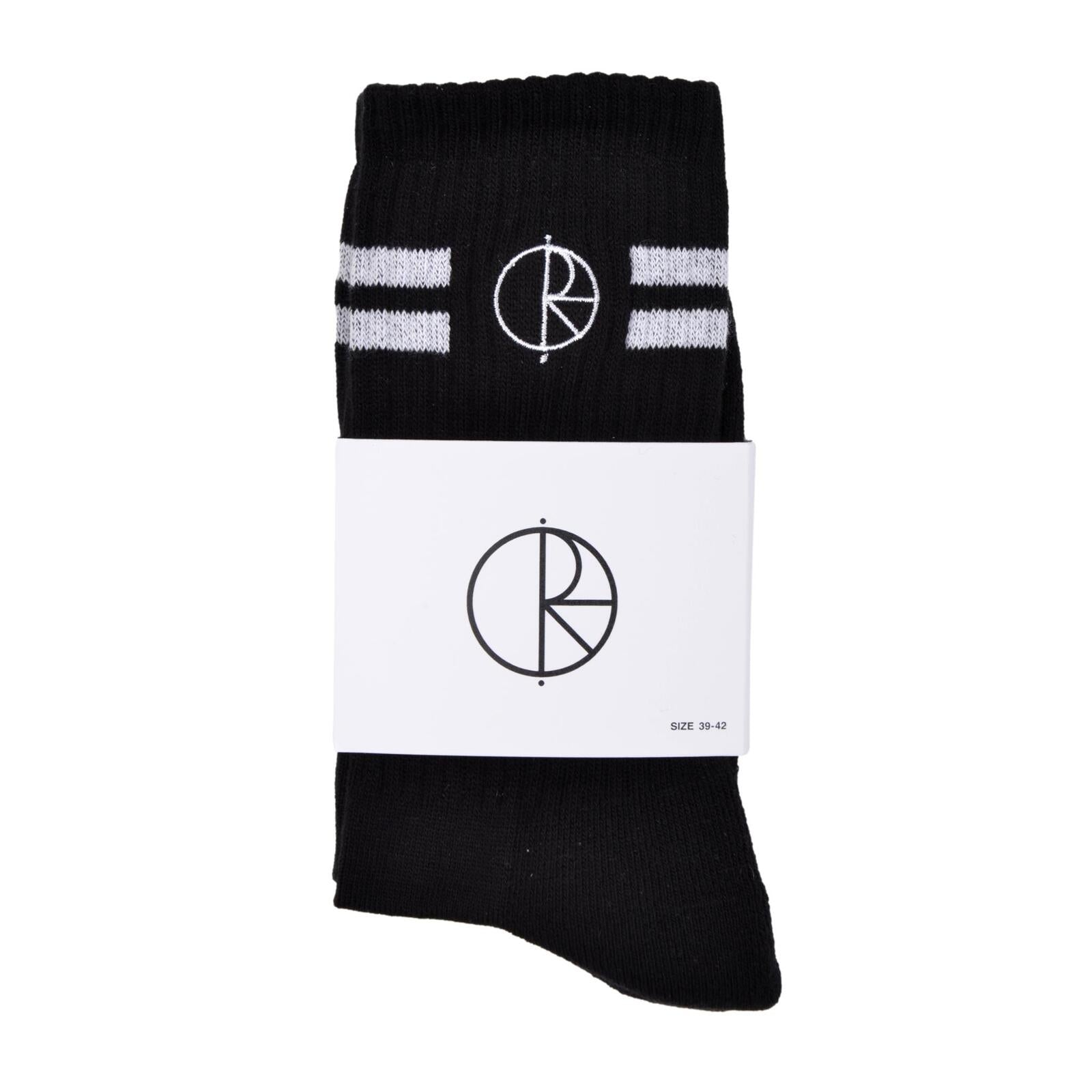 POLAR SOCKS STROKE LOGO BLACK WHITE