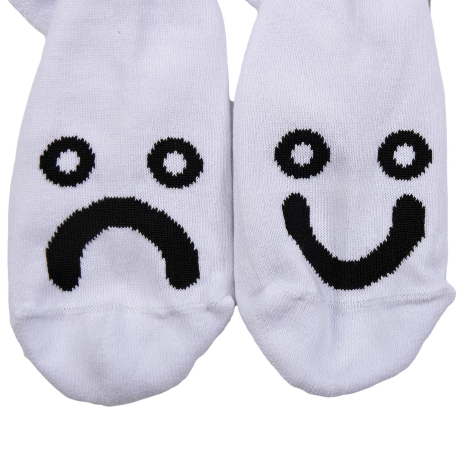 POLAR SKATE CO. HAPPY SAD SOCKS WHITE BLACK