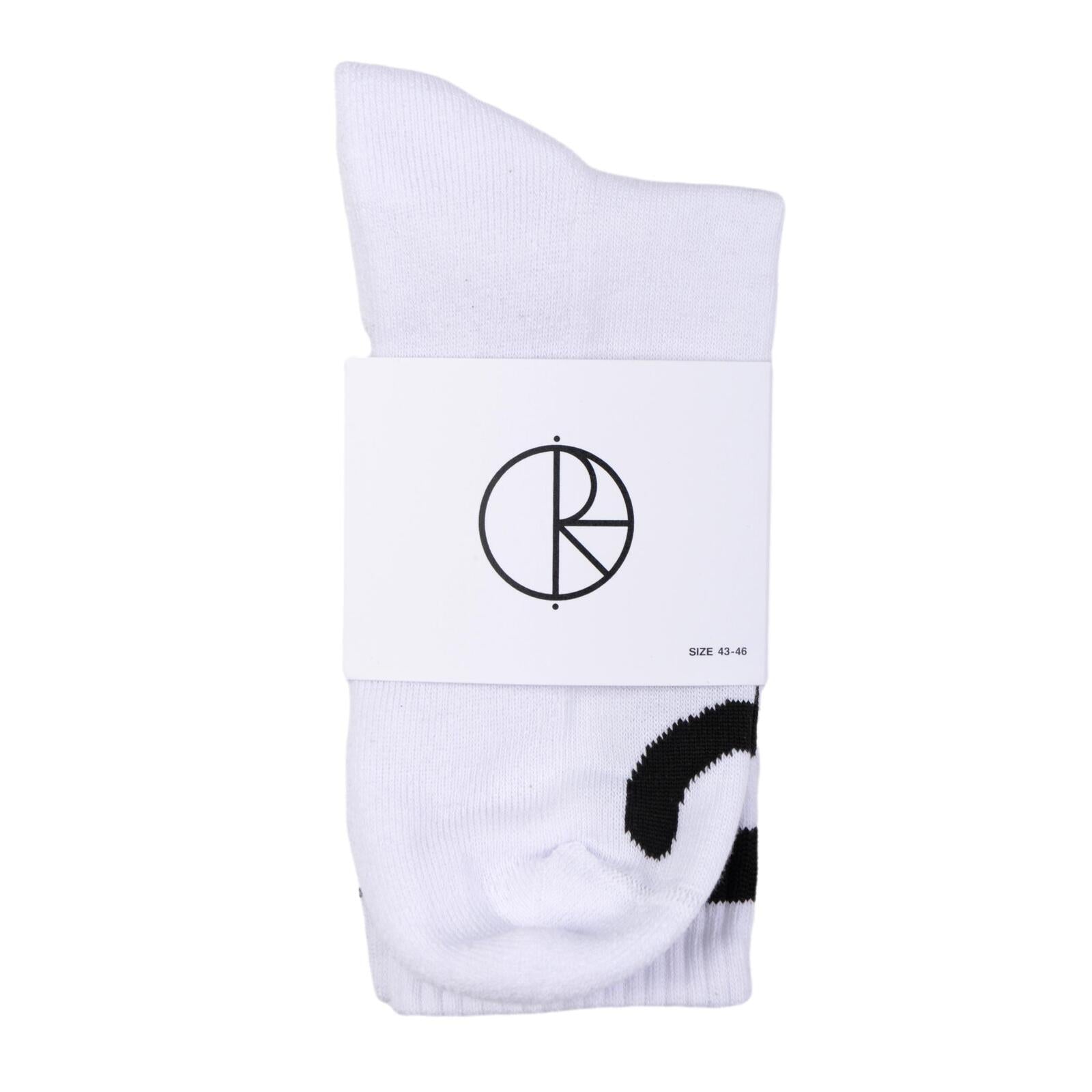 POLAR SKATE CO. HAPPY SAD SOCKS WHITE BLACK
