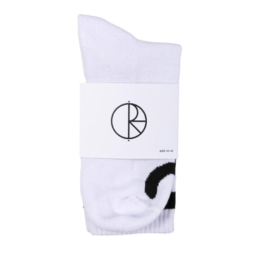 POLAR SKATE CO. HAPPY SAD SOCKS WHITE BLACK