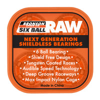 Bronson 6-Ball RAW Skateboard Bearings