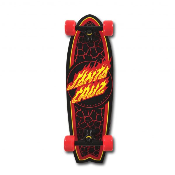 Santa Cruz Skateboard Complete Flame Dot Shark Cruiser Red