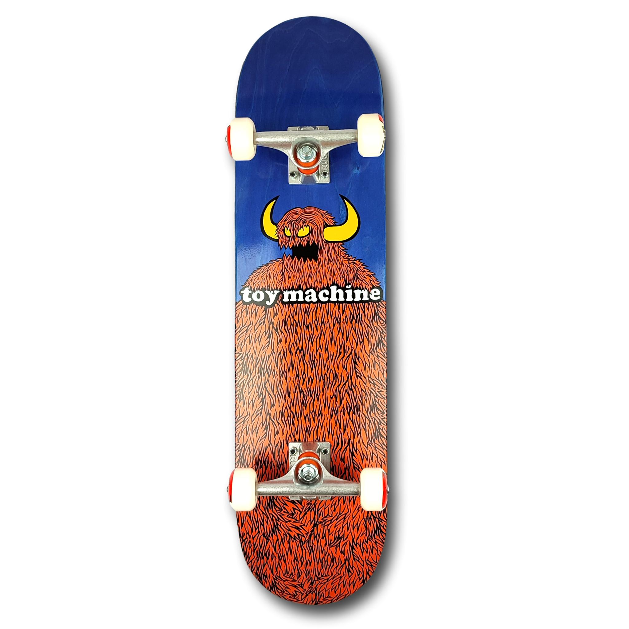 TOY MACHINE BLUE FURRY MONSTER SKATEBOARD COMPLETO 8.0