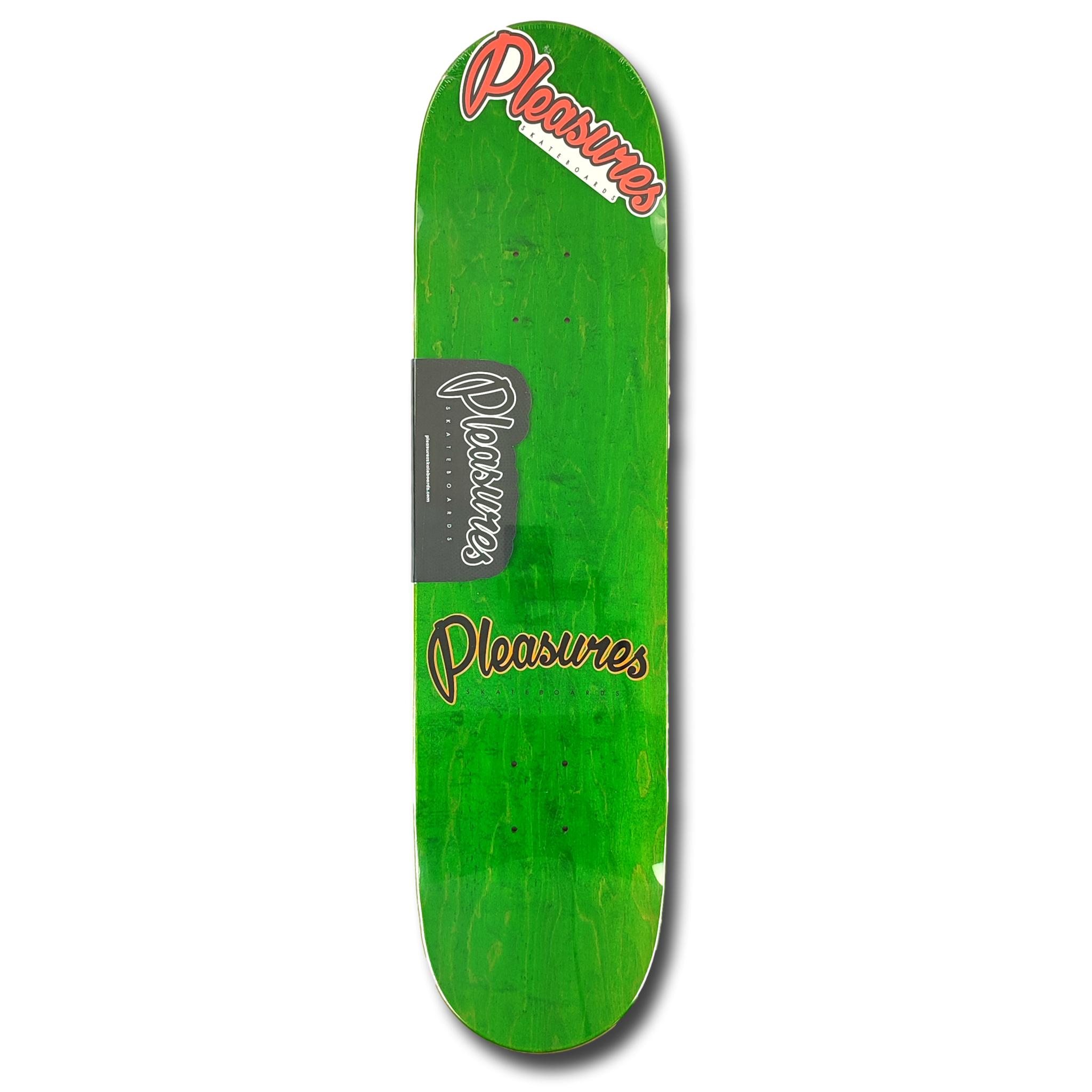 PLEASURES SKATEBOARDS CLASSIC LOGO DECK HOLOGRAPHIC FOIL 8.0