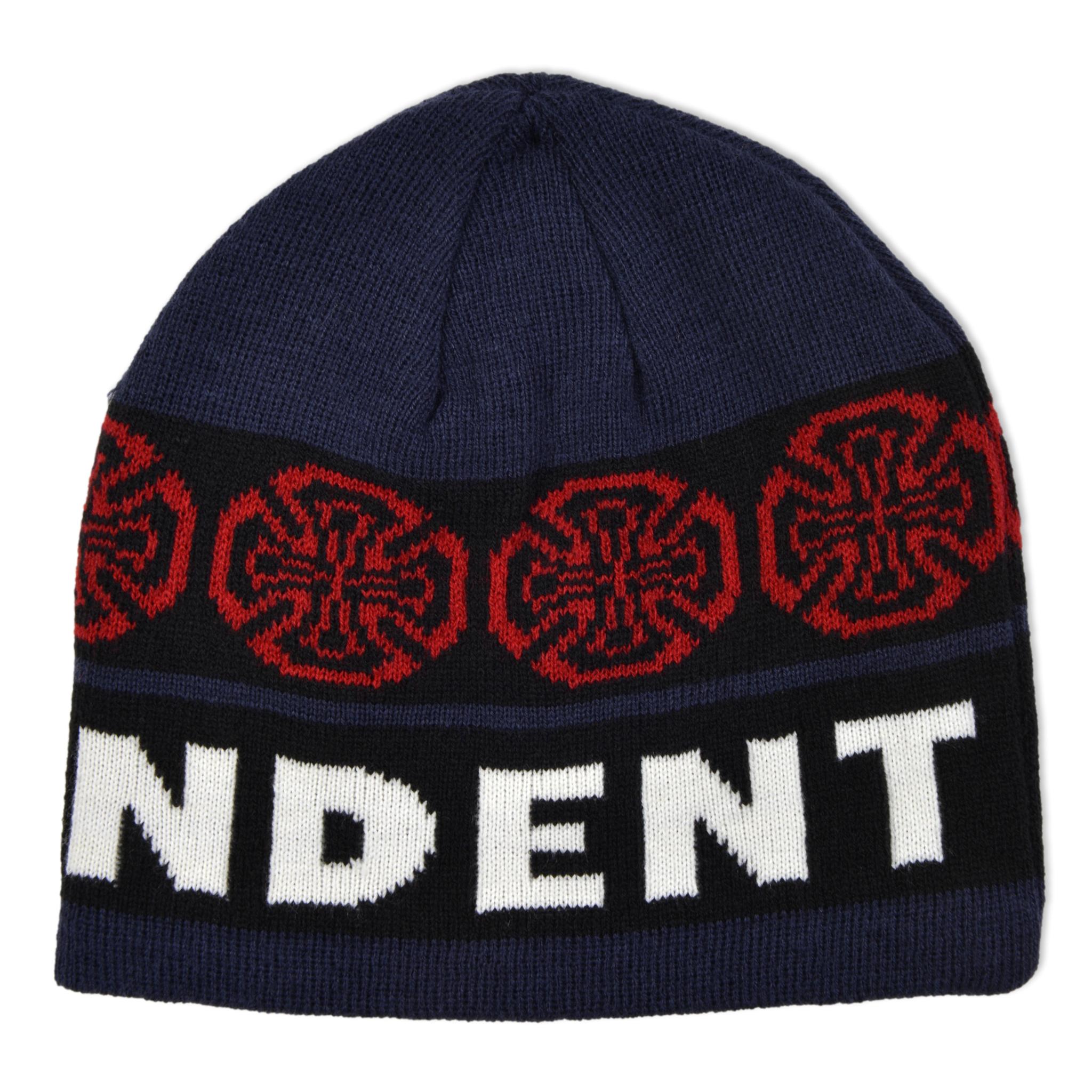 INDEPENDENT BLUE WOVEN CROSSES BEANIE