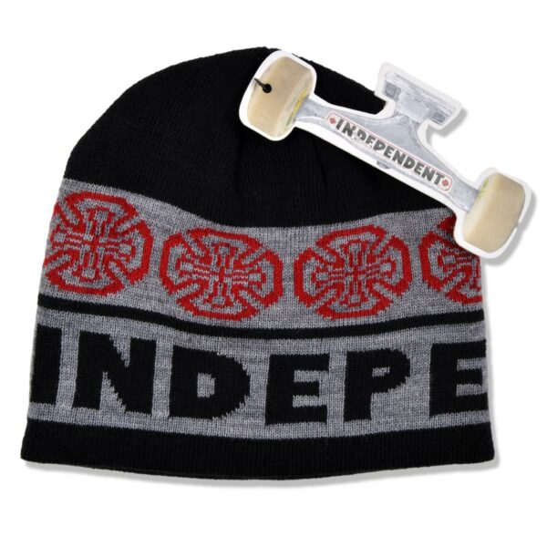 INDEPENDENT WOVEN CROSSES BEANIE BLACK