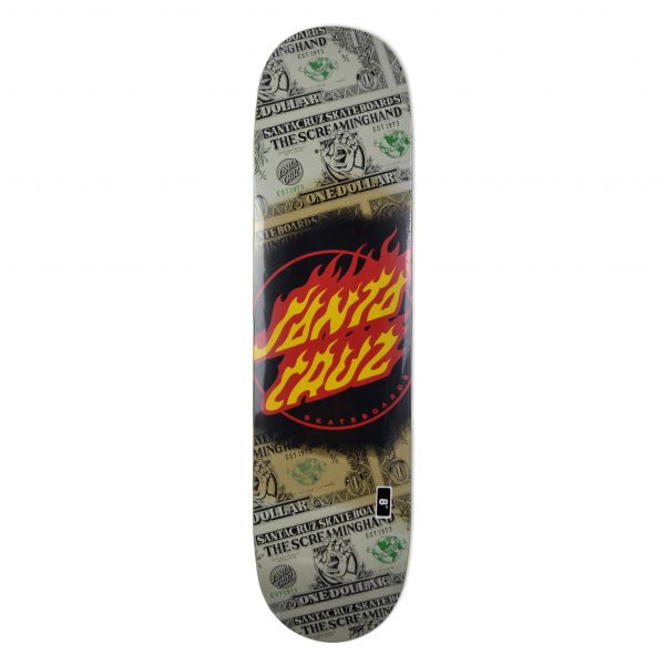 Santa Cruz Dollar Flame Dot Tavola Da Skate 8.0"