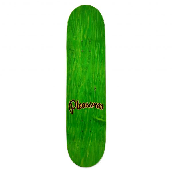 PLEASURES SKATEBOARDS DECK GREEN CLASSIC LOGO 8.25"