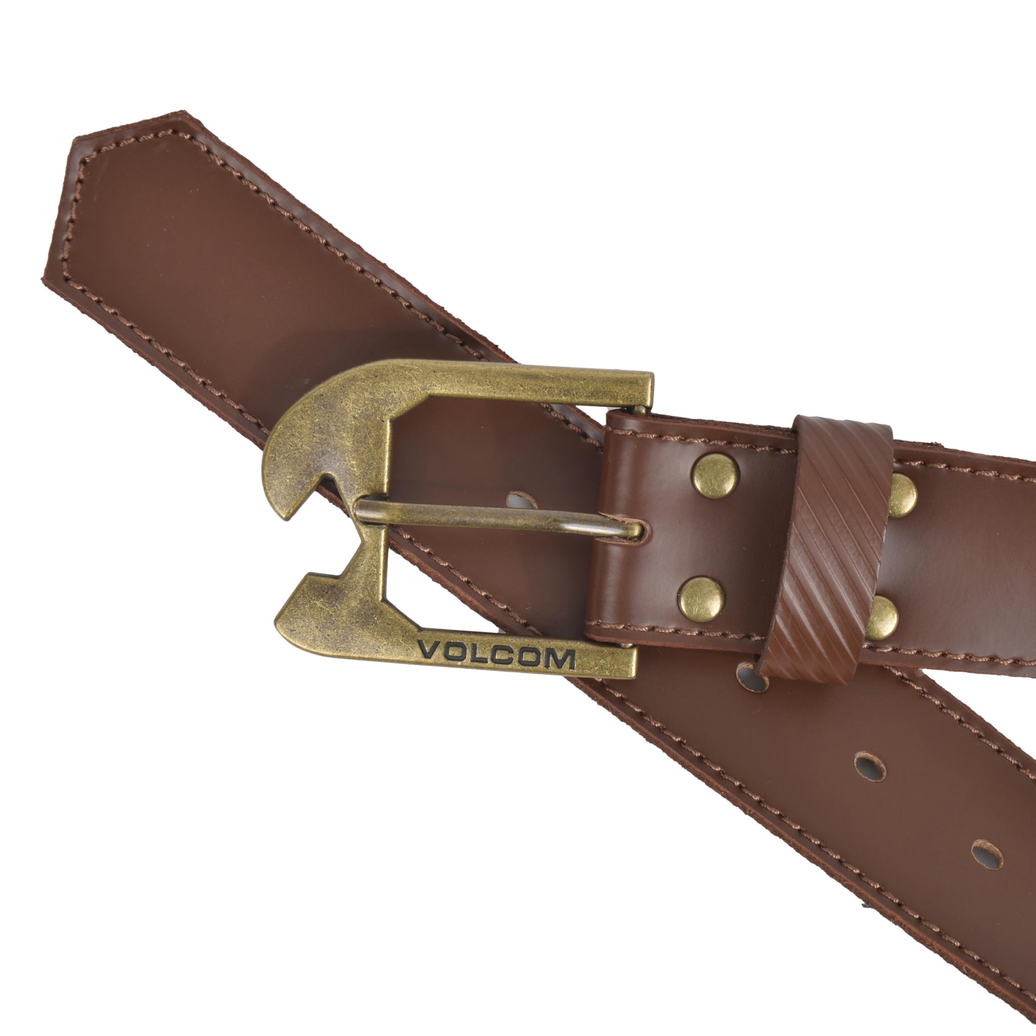 Volcom Skully Leather Belt Brown