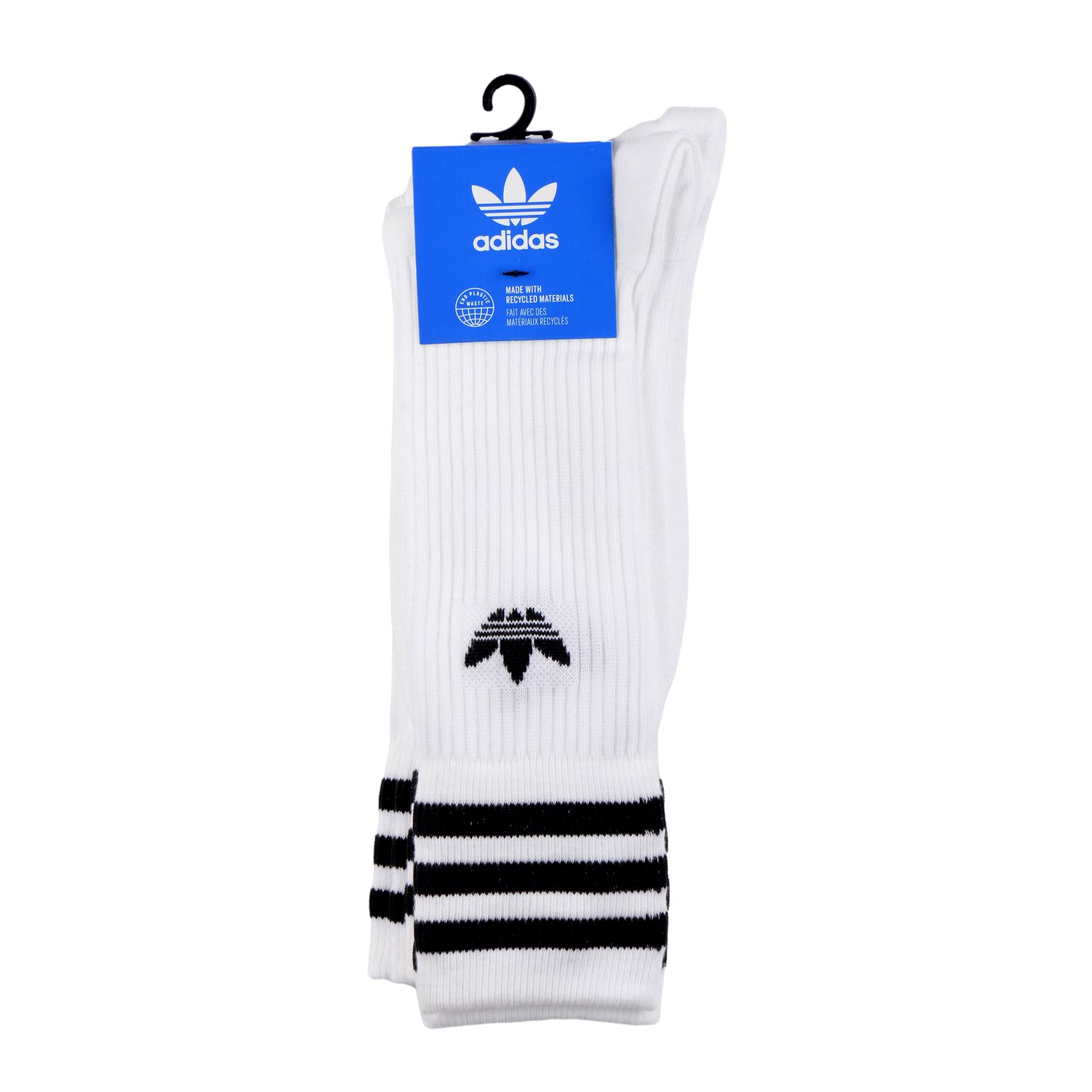 Adidas Solid Crew White 3 Pack Socks