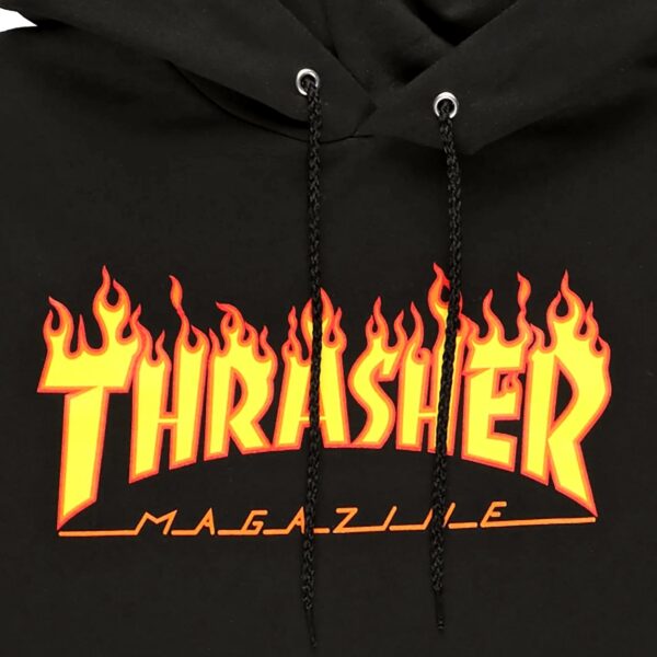 Thrasher Felpa Black Flame Hoodie