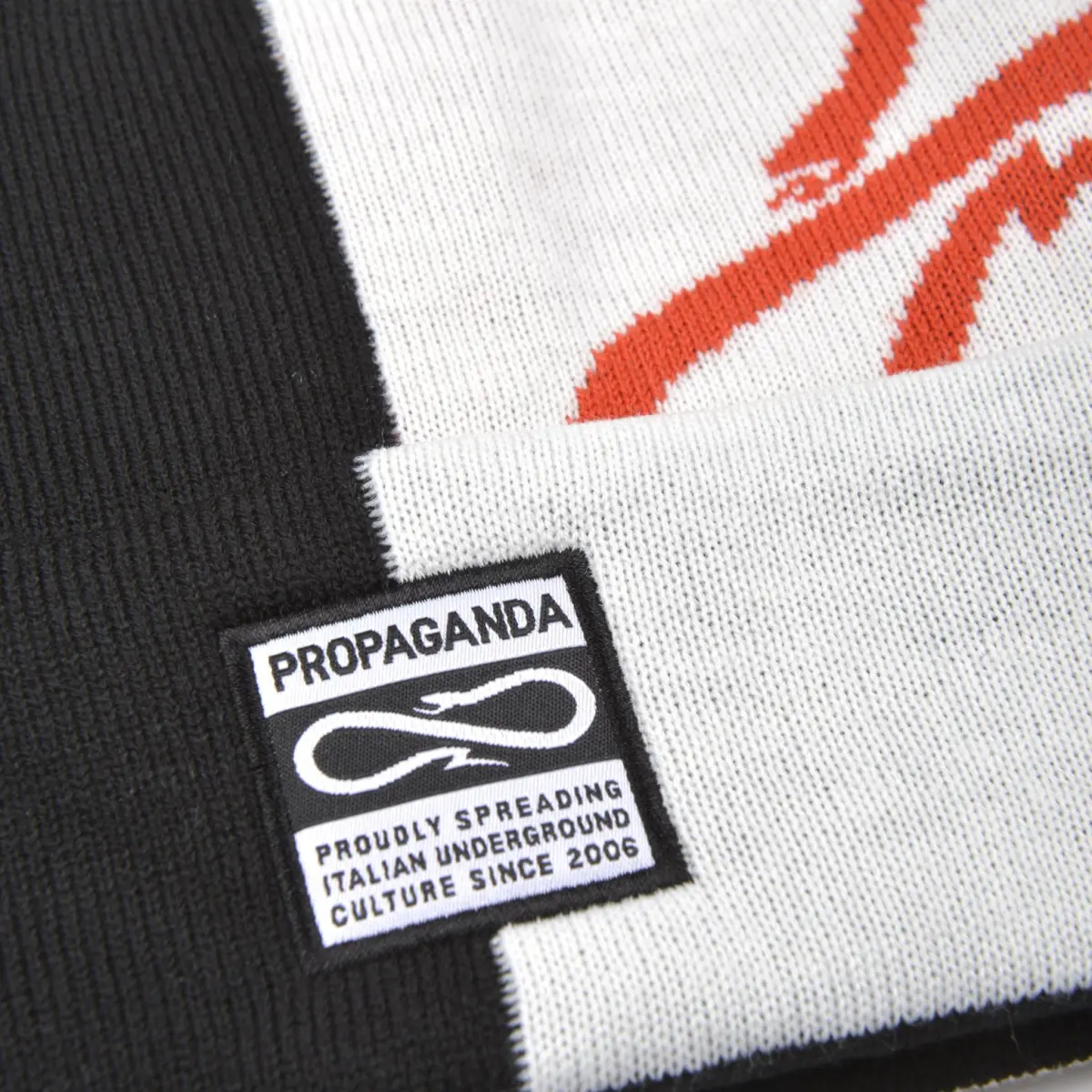 Propaganda Logo Spin Beanie Black White