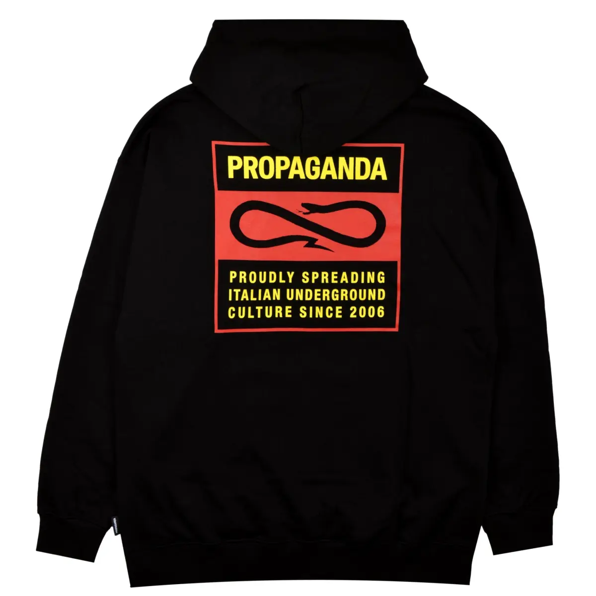 Felpa Propaganda Logo Label Hoodie Black