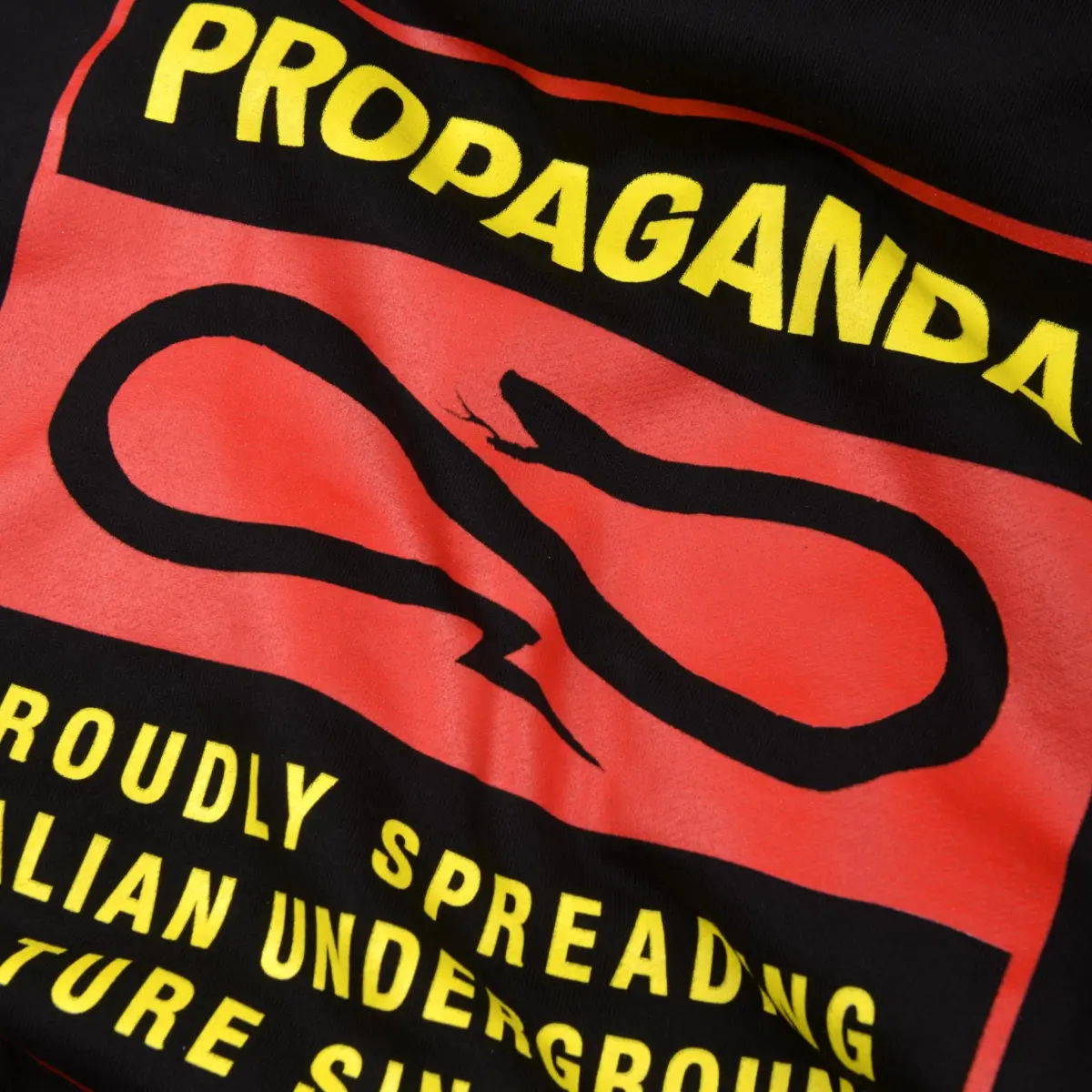 Felpa Propaganda Logo Label Hoodie Black