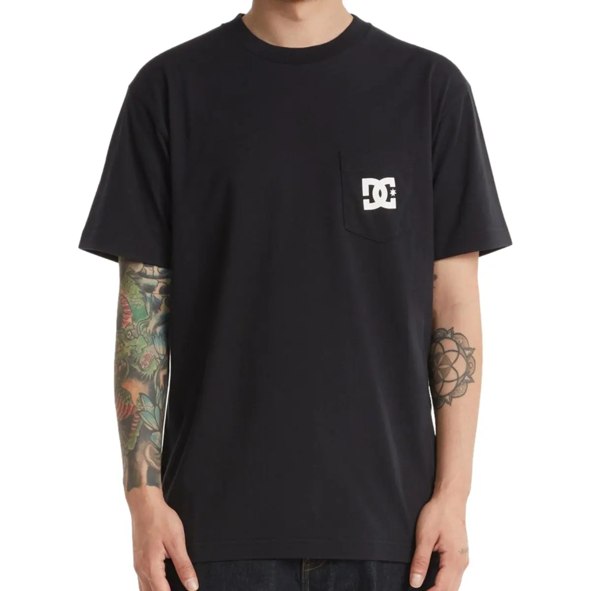 Dc Shoes Pocket  T-shirt Black White