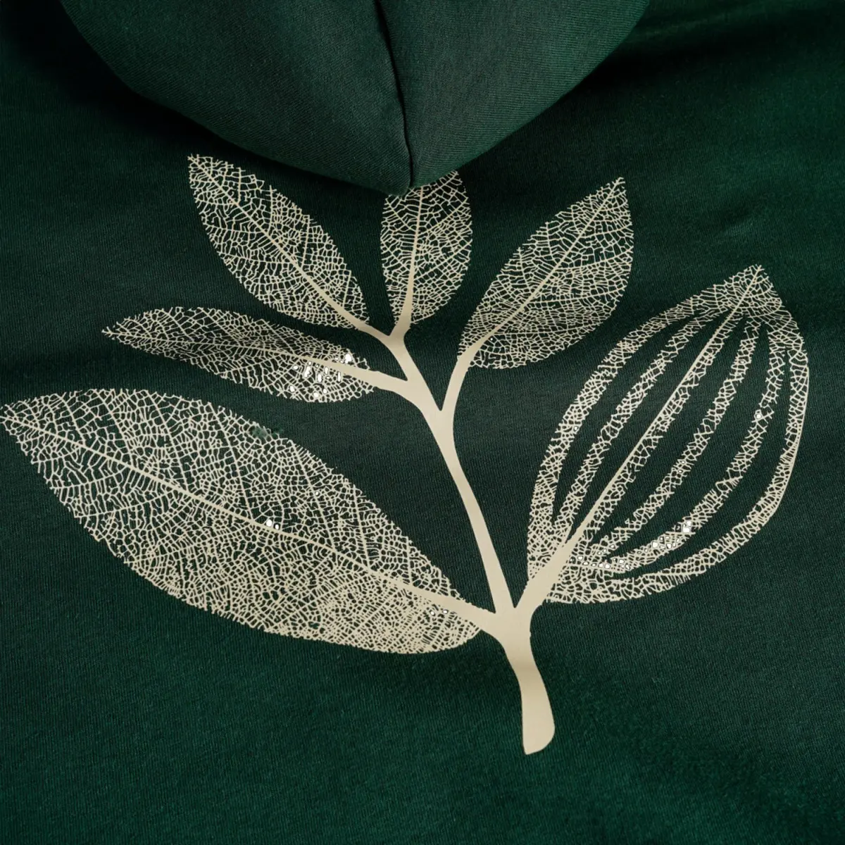 botanic hoodie green magenta