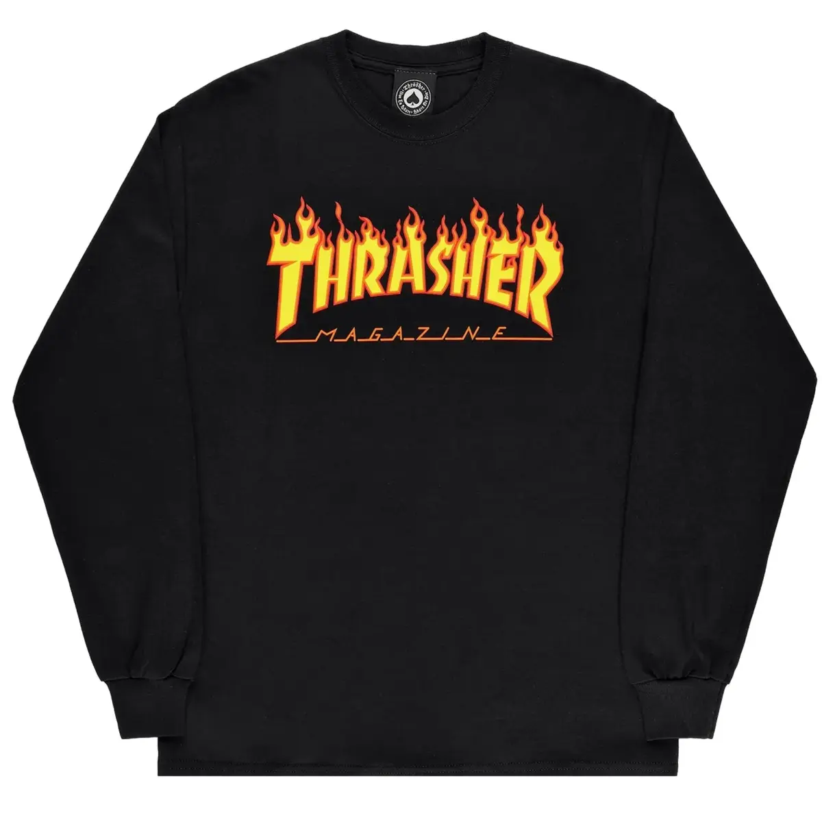 Thrasher  Flame Longsleeve logo Black