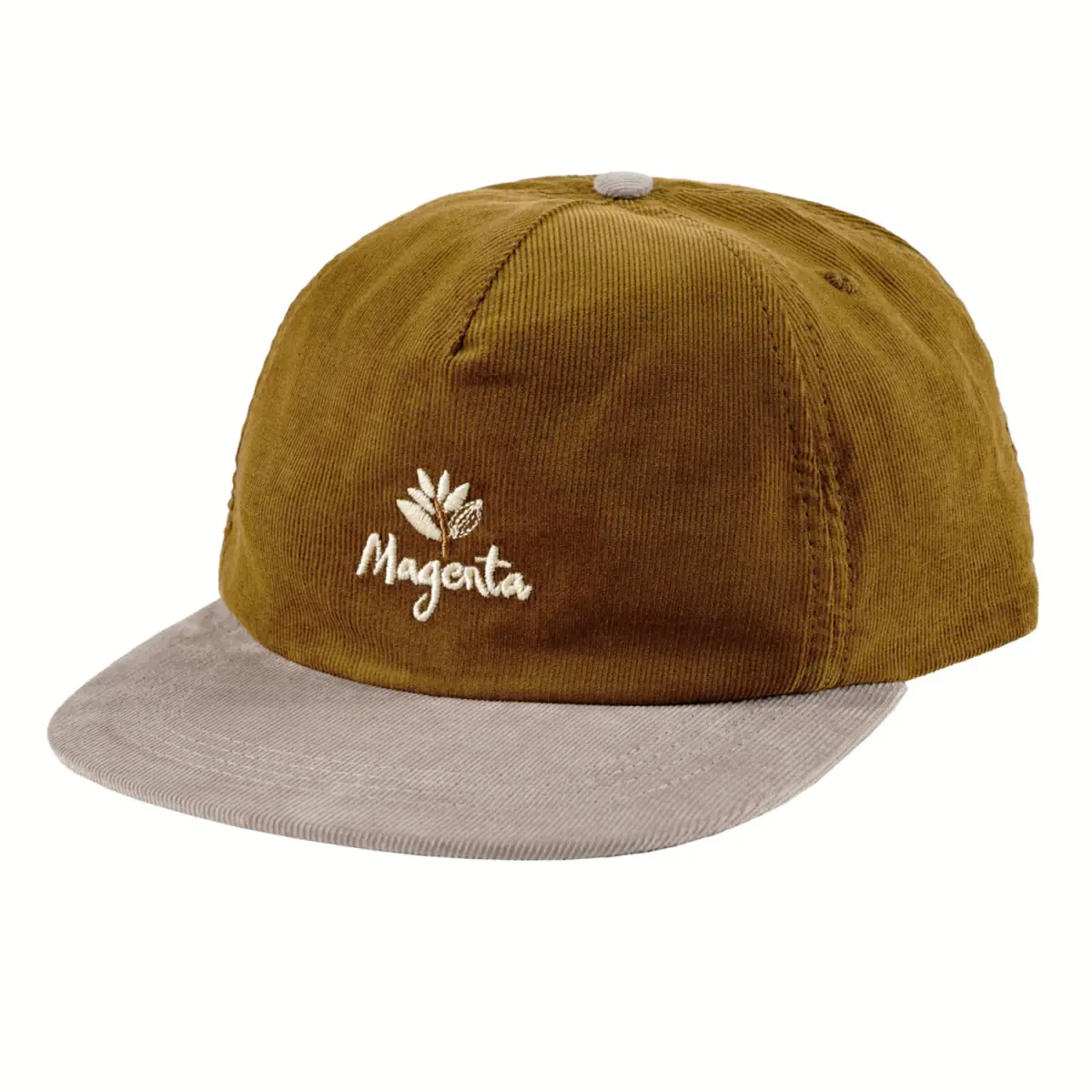 magenta hat brown natura cord snapback
