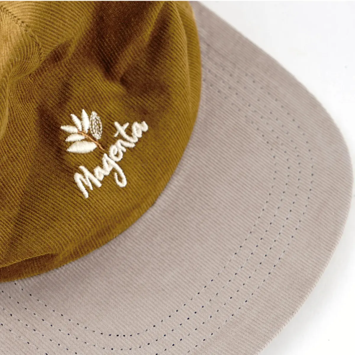 magenta hat brown natura cord snapback