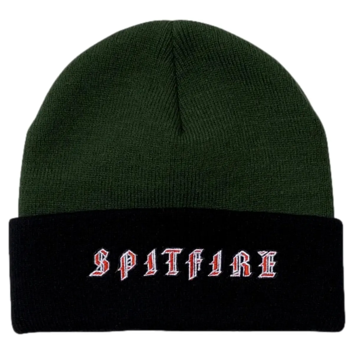 Spitfire beanie old cuff green and black