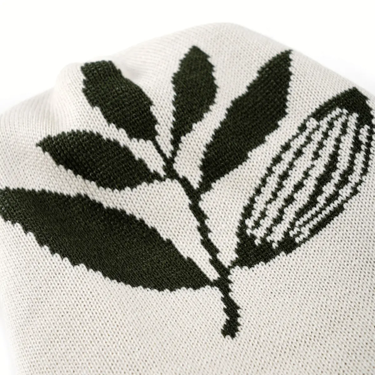 white plantasia knit beanie