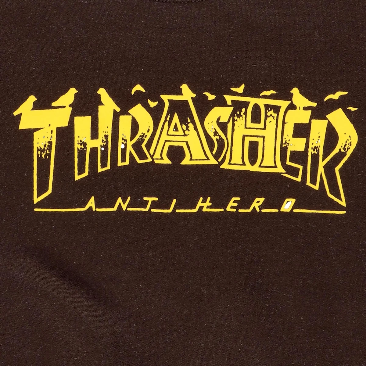 Thrasher x anti hero crewneck pigeon mag dark chocolate