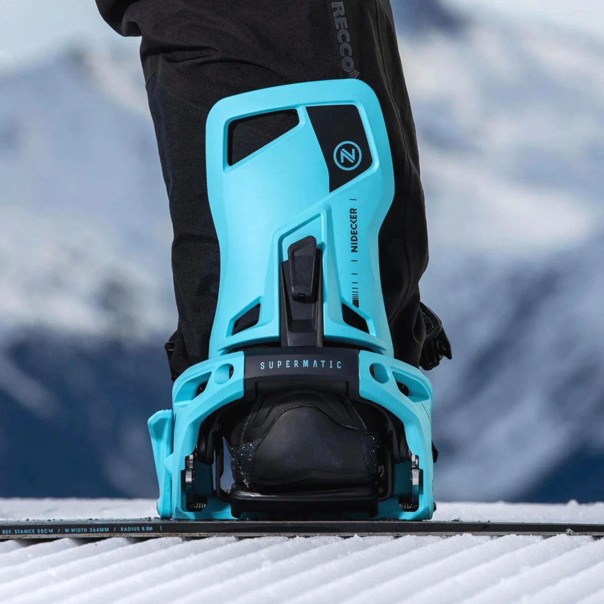 Supermatic Nidecker bindung snowboard escape cyan