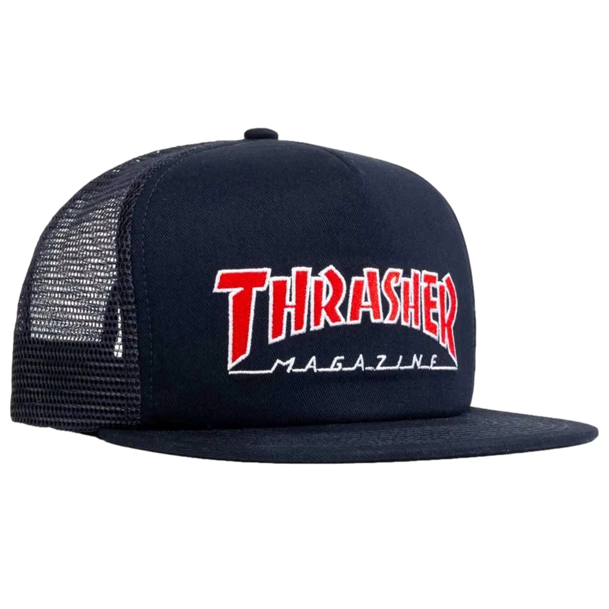 thrasher snapback embroidered outlined mesh blue