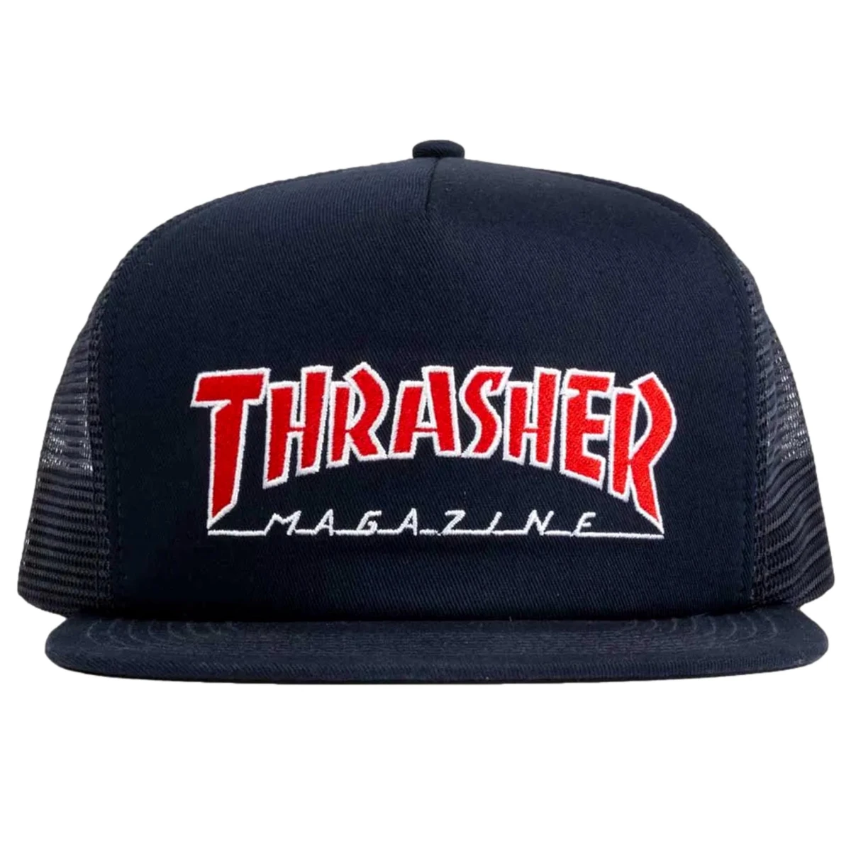 thrasher snapback embroidered outlined mesh blue