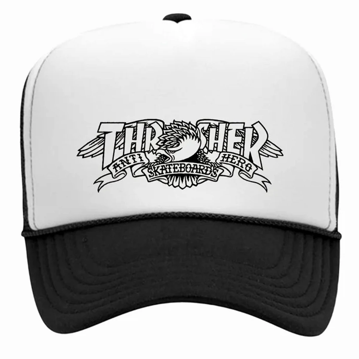 thrasher x anti hero trucker black/white