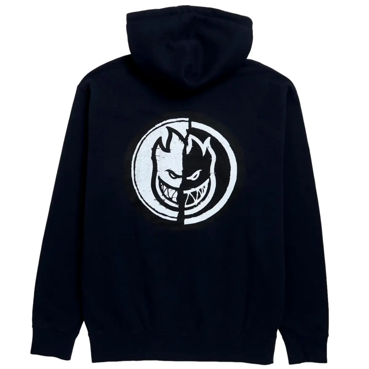 spitfire ying yang zip hoodie charcoal black white