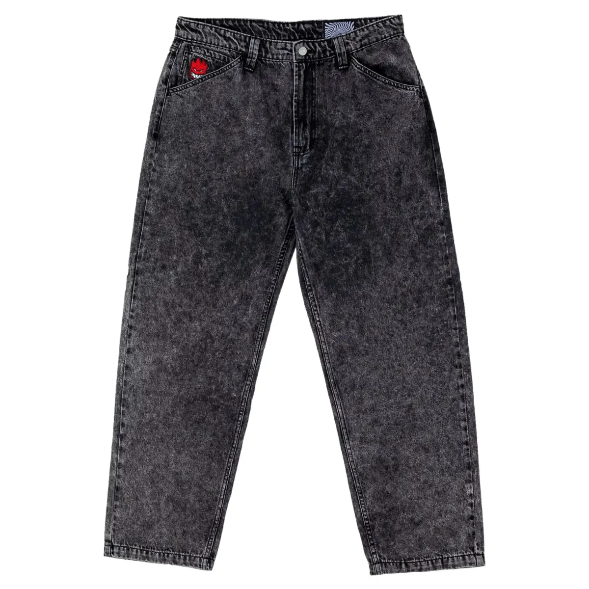 SPITFIRE DENIM BAGGY PANTS BLACK STONE WASHED