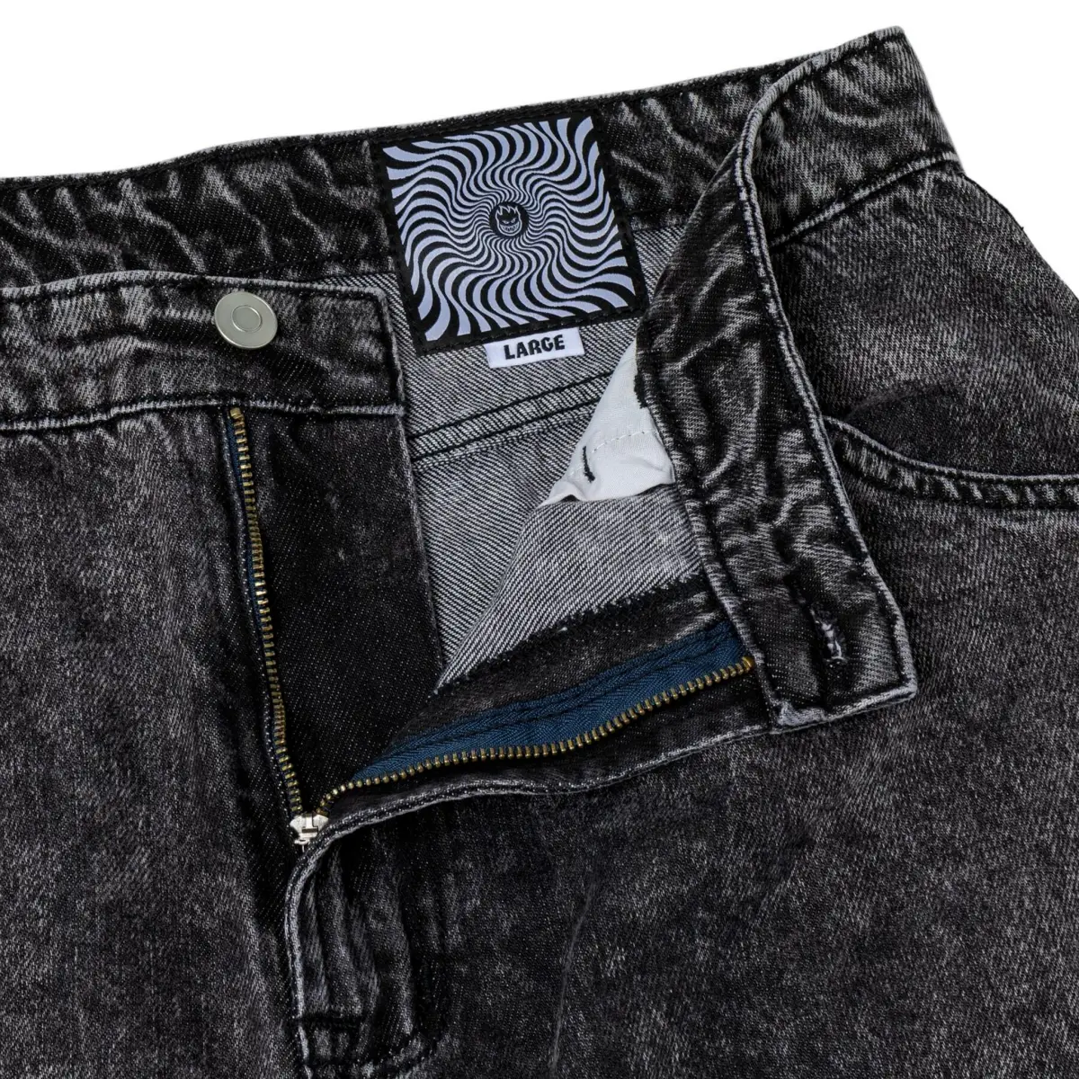 SPITFIRE DENIM BAGGY PANTS BLACK STONE WASHED