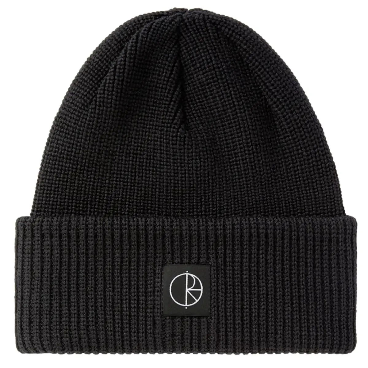 BEANIE POLAR BLACK DOUBLE FOLD MERINO