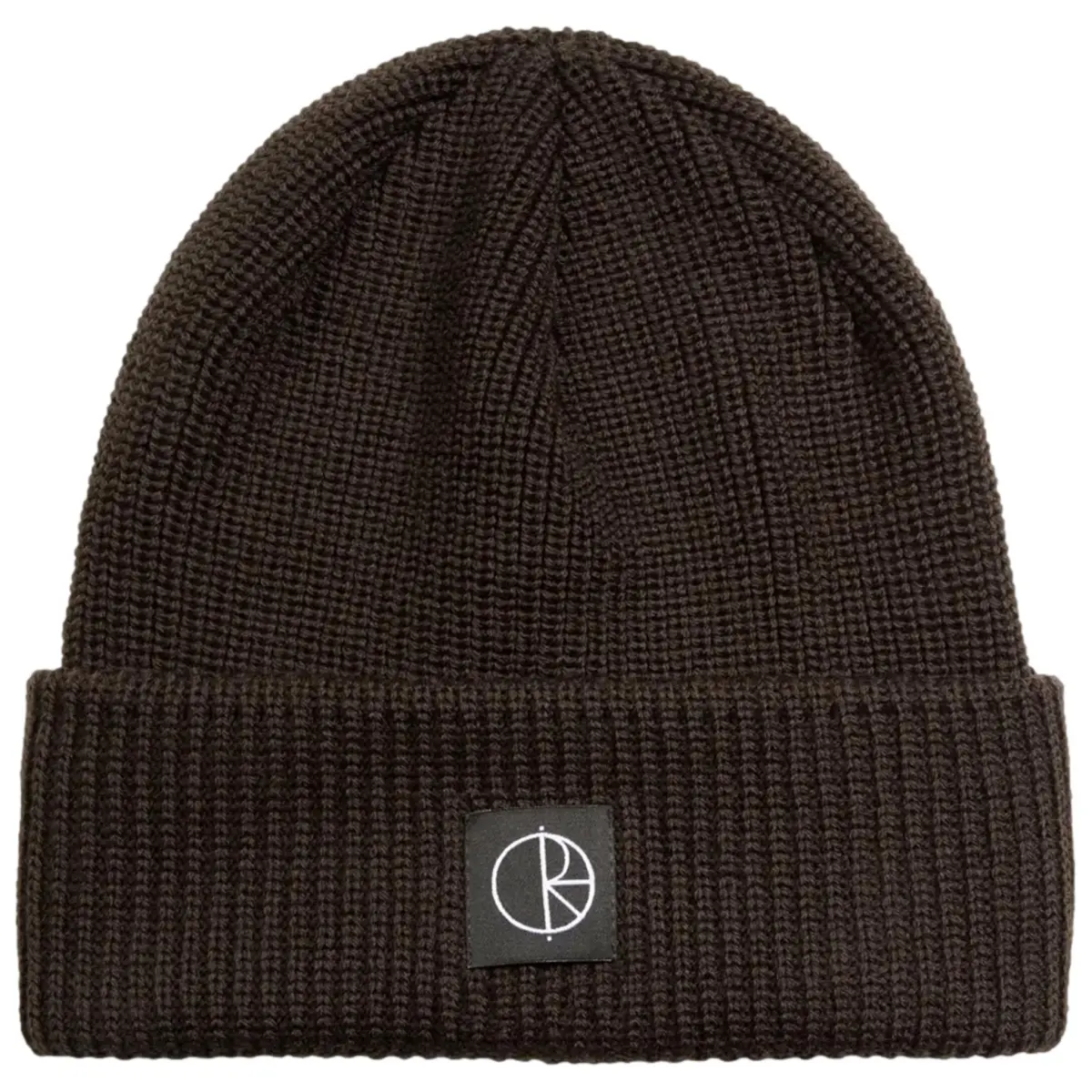 Beanie polar brown double fold merino